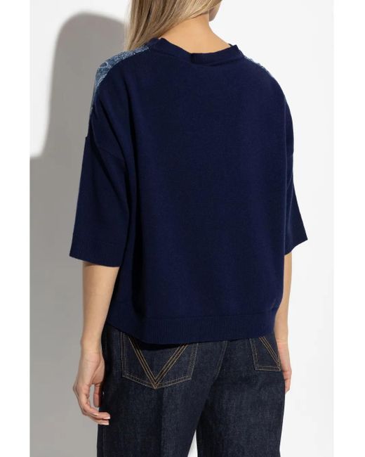 Top de punto con estampado de cachemira Etro de color Blue