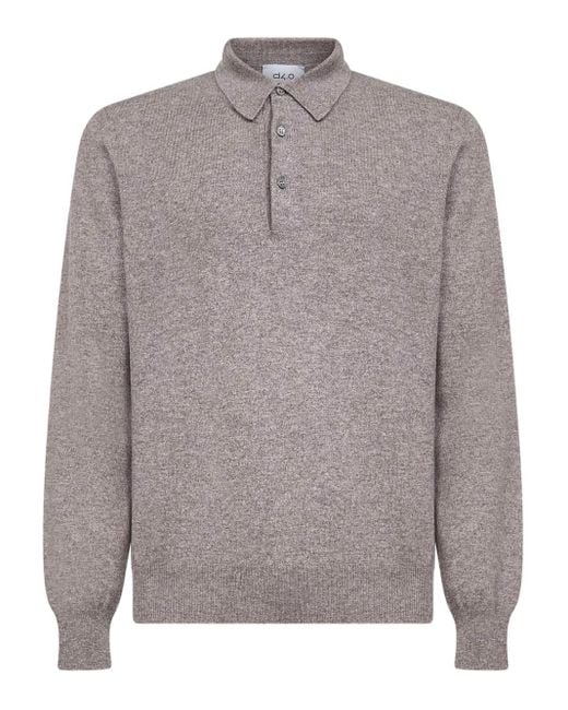 D4.0 Gray Long-Sleeve Polo Shirt for men