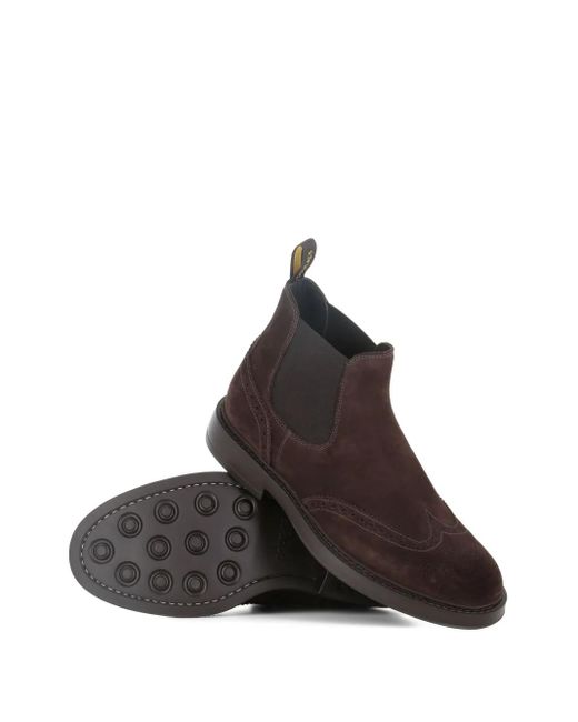 Doucal's Brown Suede Brogue Boots for men