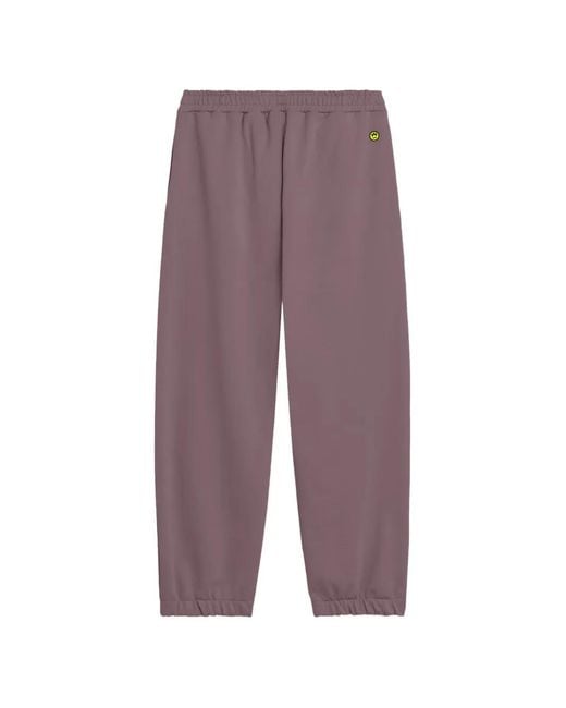Barrow Purple Logo Drawstring Track Pants for men