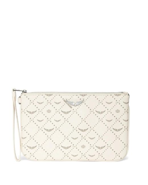 Zadig & Voltaire Natural Monogram Clutch Bag