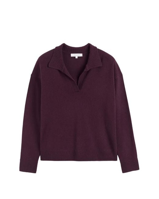 Chinti & Parker Purple Collared Long-Sleeve Sweater