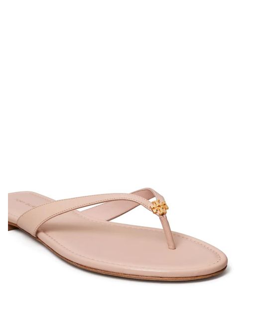 Tory Burch Pink Classic Leather Flip Flops
