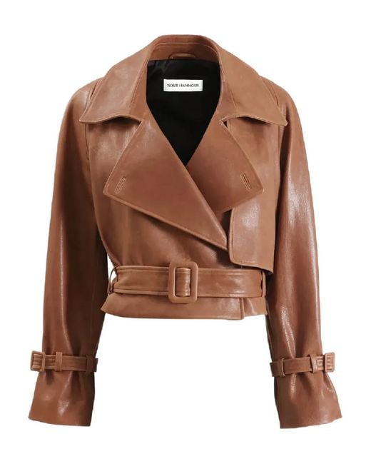 Nour Hammour Brown Hatti Belted Jacket