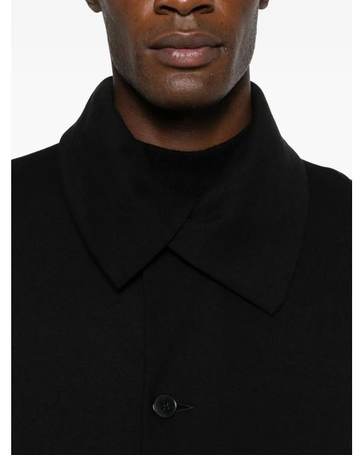 Ma+ Black Single-Breasted Coat for men