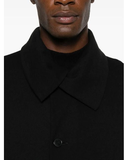 Ma+ Black Single-Breasted Coat for men