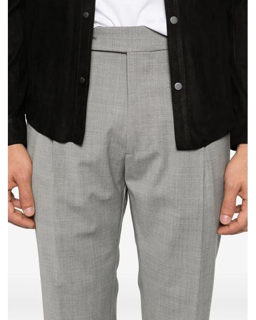 Berwich Gray Xretrolong Pleated Cuffed Trousers for men