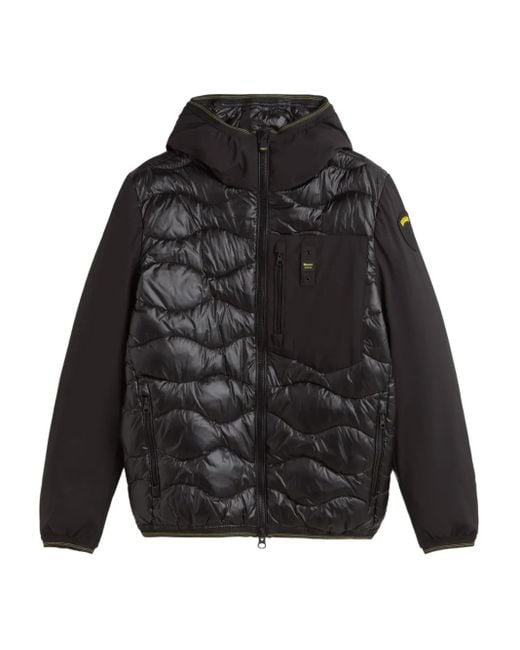 Blauer Black Quilted Hooded Jacket for men