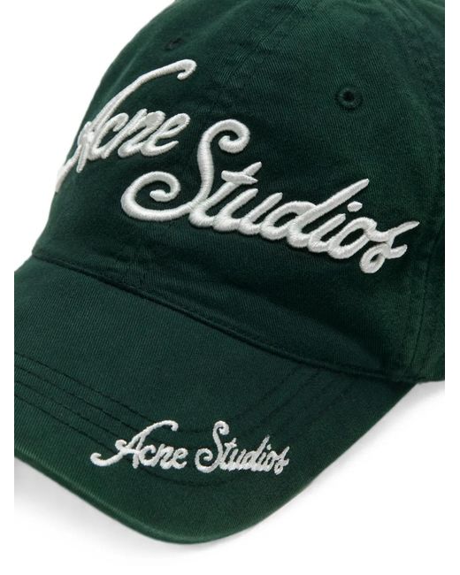 Acne Green Embroidered Logo Cap