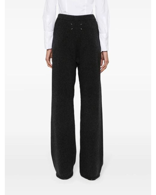 Maison Margiela Black Wool-Cashmere Knitted Trousers