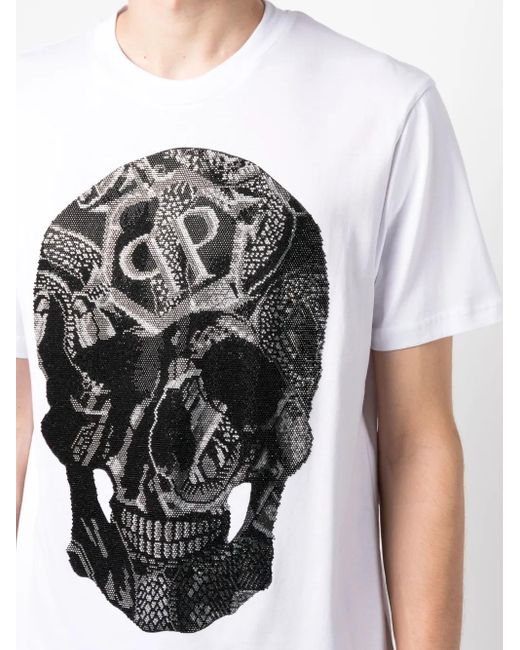 Philipp Plein Black Ss Snake Round-Neck T-Shirt for men