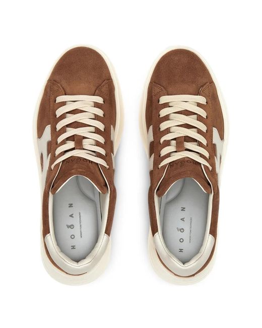 Hogan Brown Rebel Platform Sneakers