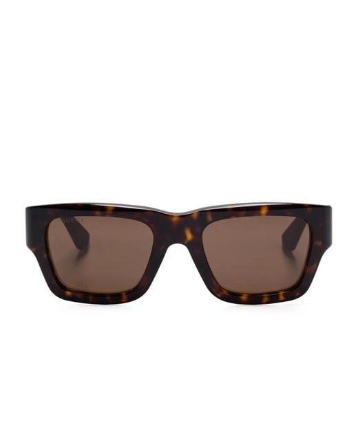 Gucci Brown Rectangle-Frame Sunglasses for men
