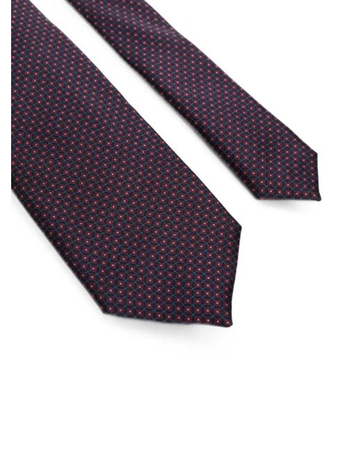 Corneliani Purple Geometric-Pattern Silk Tie for men