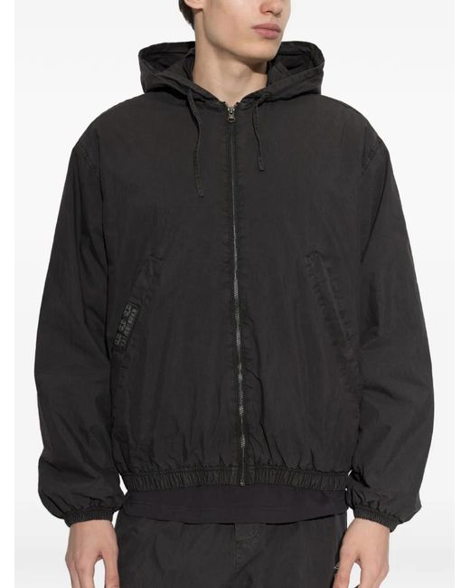Umbro Black Logo-Patch Hooded Jacket for men