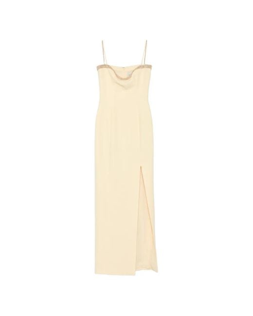 Jean Louis Sabaji White Beaded Crepe Dress