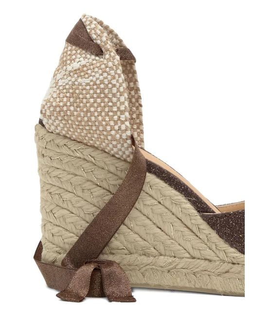 Castaner Metallic 90Mm Carina Glitter Wedge-Heel Espadrilles
