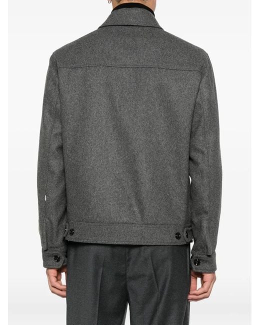 NEW YORK RESIDENT Gray Collared Overshirt for men