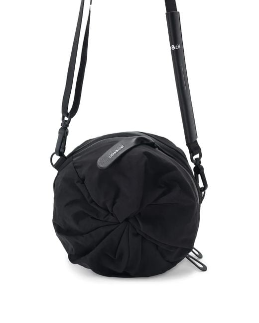 Côte&Ciel Black Cylindrical Messenger Bag