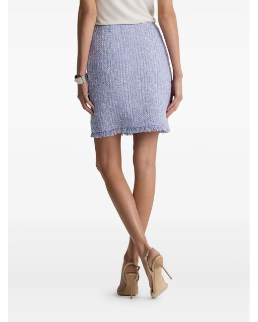 St. John Lurex Tweed Verfraaide Rok in het Blue