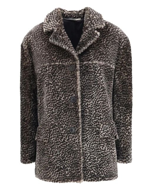 Salvatore Santoro Black Jacke mit Leoparden-Print