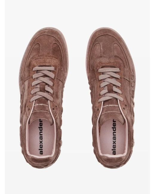Alexander Wang Pink Suede Sneakers With Embossed Lex Logo