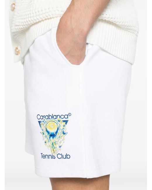Casablanca White Tennis Club Icon Shorts for men