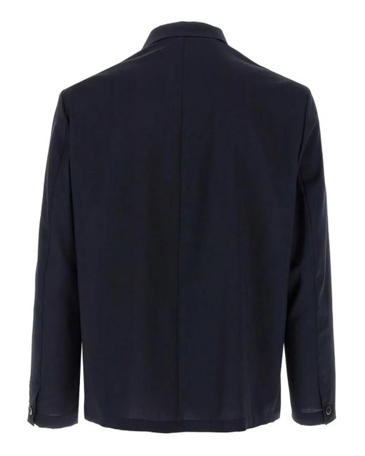 Barena Blue Button-Fastening Overshirt for men