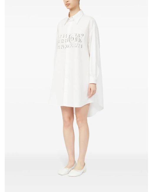 MM6 by Maison Margiela White Cotton Mini Dress For