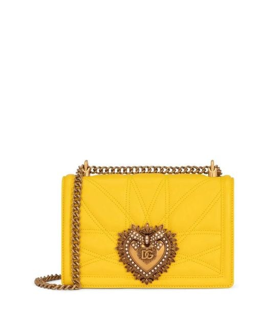 Dolce & Gabbana Devotion Medium Schoudertas in het Yellow