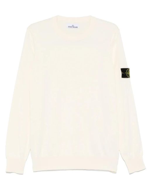 Stone Island Pullover Mit Kompass-Patch in Natural für Herren