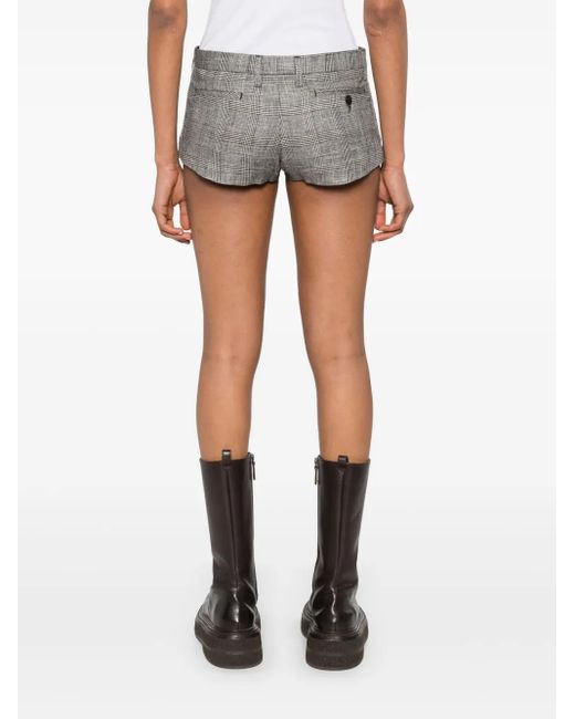 R13 Gray Tailored Mini Shorts