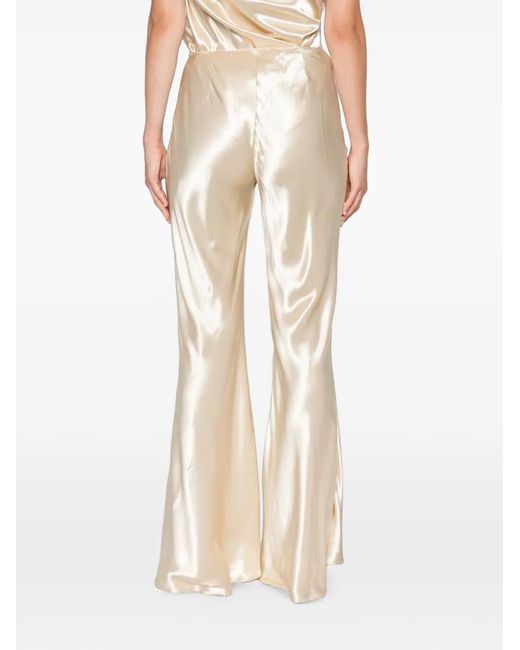 Erika Cavallini Semi Couture White High-Waisted Flared Trousers