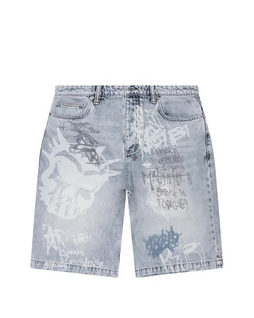 Ksubi Blue Maxx Graffiti Shorts for men