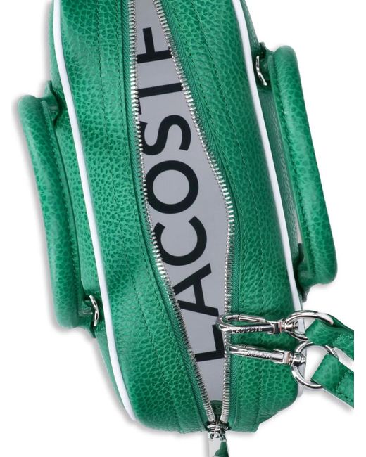 Lacoste Green Logo-Print Pebbled Tote Bag for men