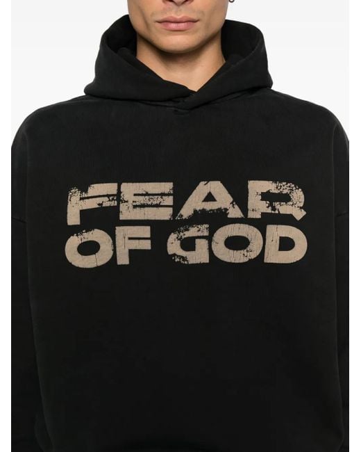 Fear Of God Black Logo Hoodie for men
