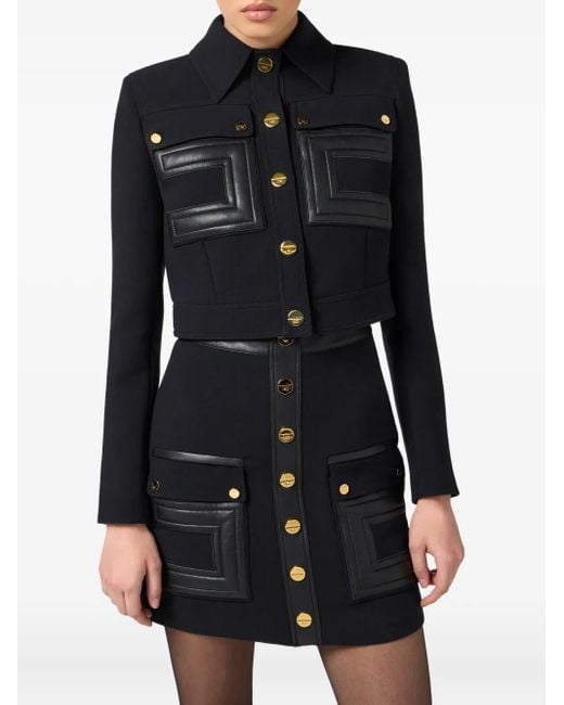 Elisabetta Franchi Black Jacke Aus Krepp