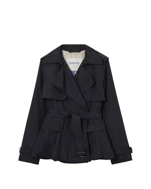 Burberry Blue Nylon Pembury Trench Jacket