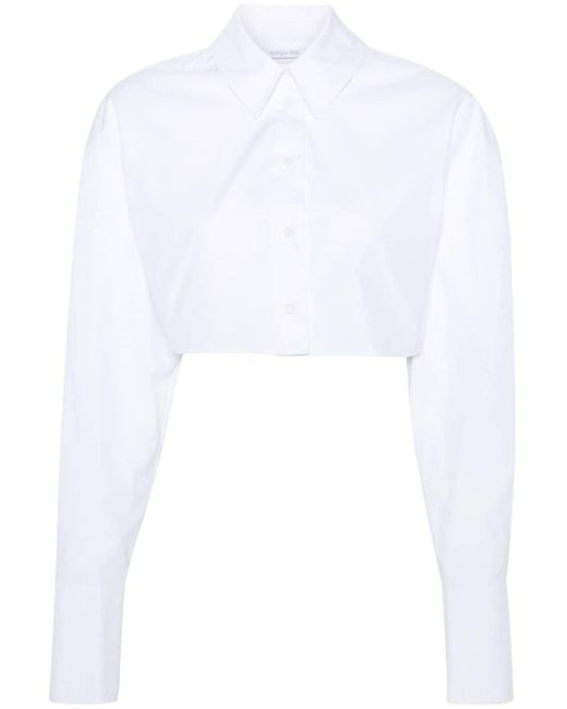 Patrizia Pepe White Cropped-Hemd aus Baumwolle