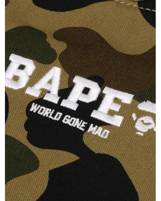 A Bathing Ape Black Camo Camouflage-Print Logo-Embroidered Messenger Bag for men