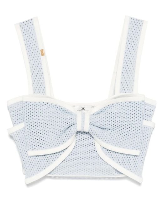 Elisabetta Franchi リボンディテール クロップドトップ White