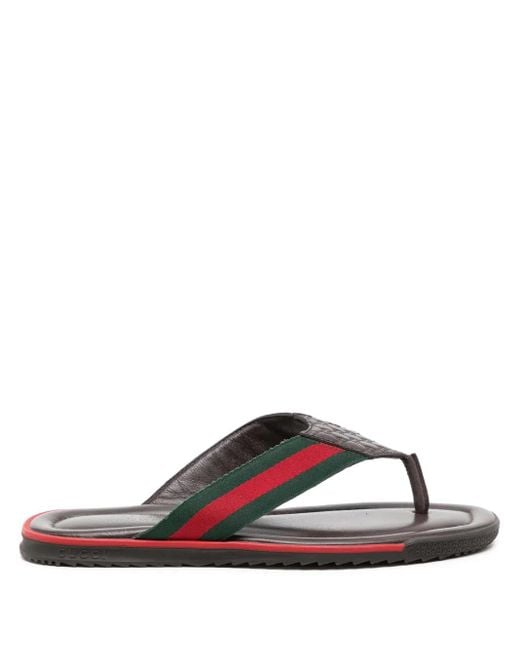 Gucci White Leather Flip Flops for men