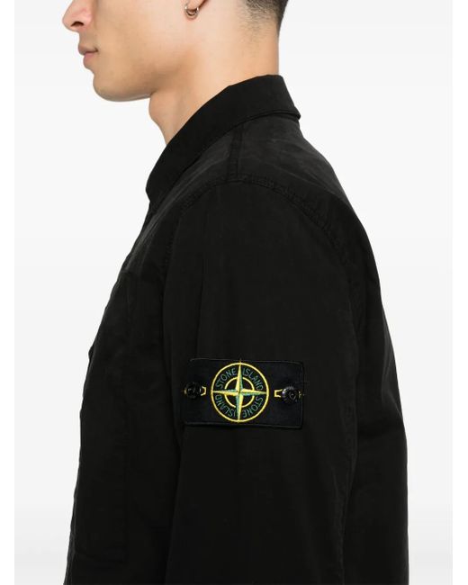 Stone Island Black Compass-Badge Shirt for men