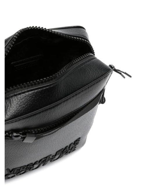 Versace Jeans Couture Black Logo-Lettering Crossbody Bag