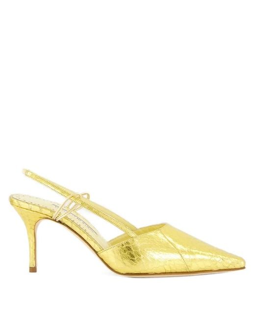Manolo Blahnik Metallic 70Mm Touki Slingback Pumps