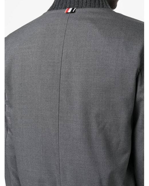 Thom Browne Gray 4-Bar Stripe Wool Bomber Jacket for men