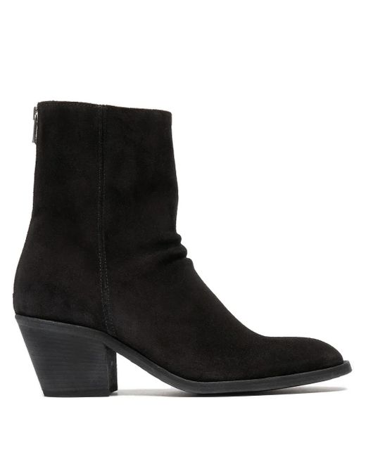 Officine Creative Black Sydne Zip Suede Boots