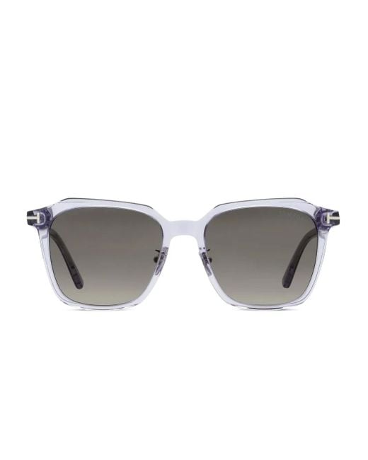 Tom Ford Gray Transparent-Frame Sunglasses