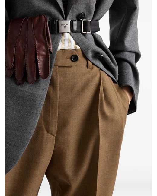 Prada Wollen Broek in het Natural