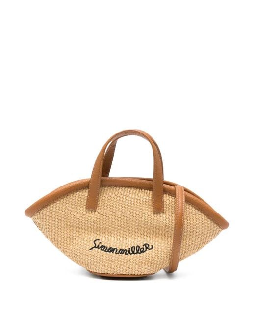 Simon Miller Natural Raffia Leather-Trimmed Tote Bag